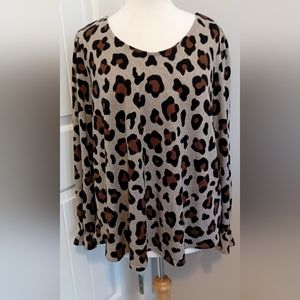 Perfect Peach Animal Print Sweater Sz XL